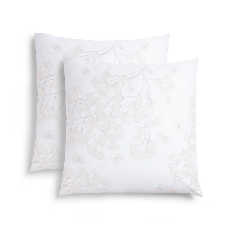 Michael Aram Butterfly Ginkgo Euro Shams - Stone and White