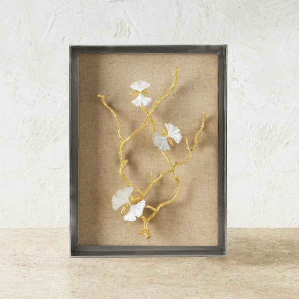 Michael Aram Butterfly Ginkgo Gold Fabric Shadow Box