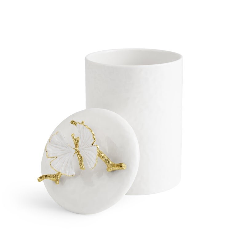 Michael Aram Butterfly Ginkgo Gold Porcelain Canister