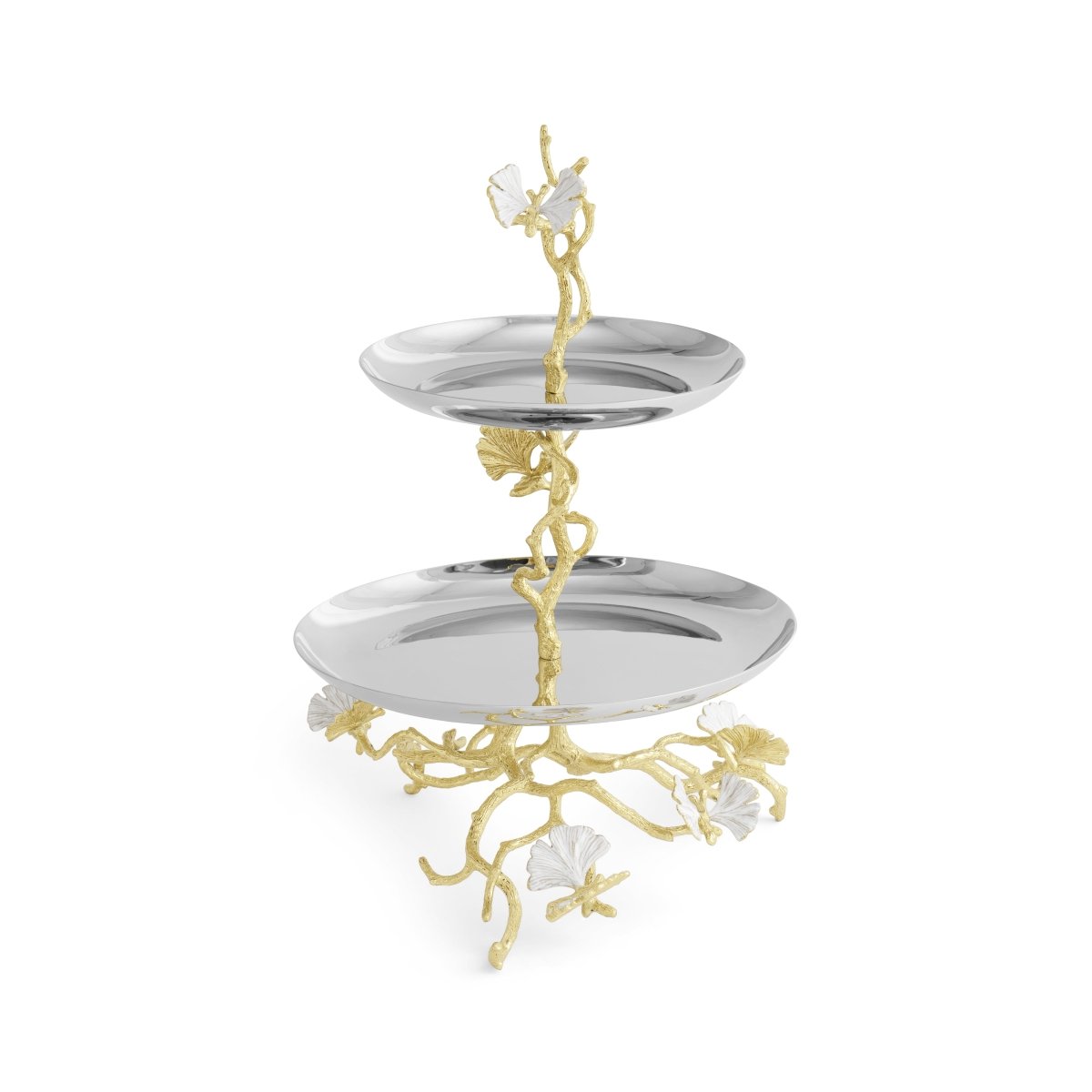 Michael Aram Butterfly Ginkgo Gold Two Tier Etagere