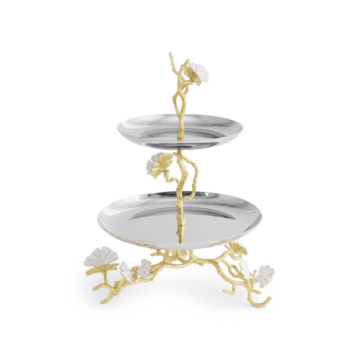 Michael Aram Butterfly Ginkgo Gold Two Tier Etagere