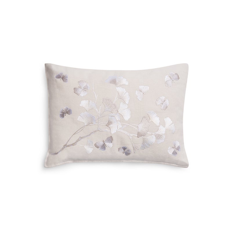 Michael Aram Butterfly Ginkgo Ombre Embroidered Dec Pillow Beige and Crème