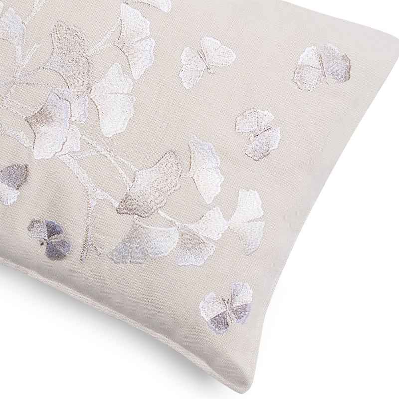 Michael Aram Butterfly Ginkgo Ombre Embroidered Dec Pillow Beige and Crème