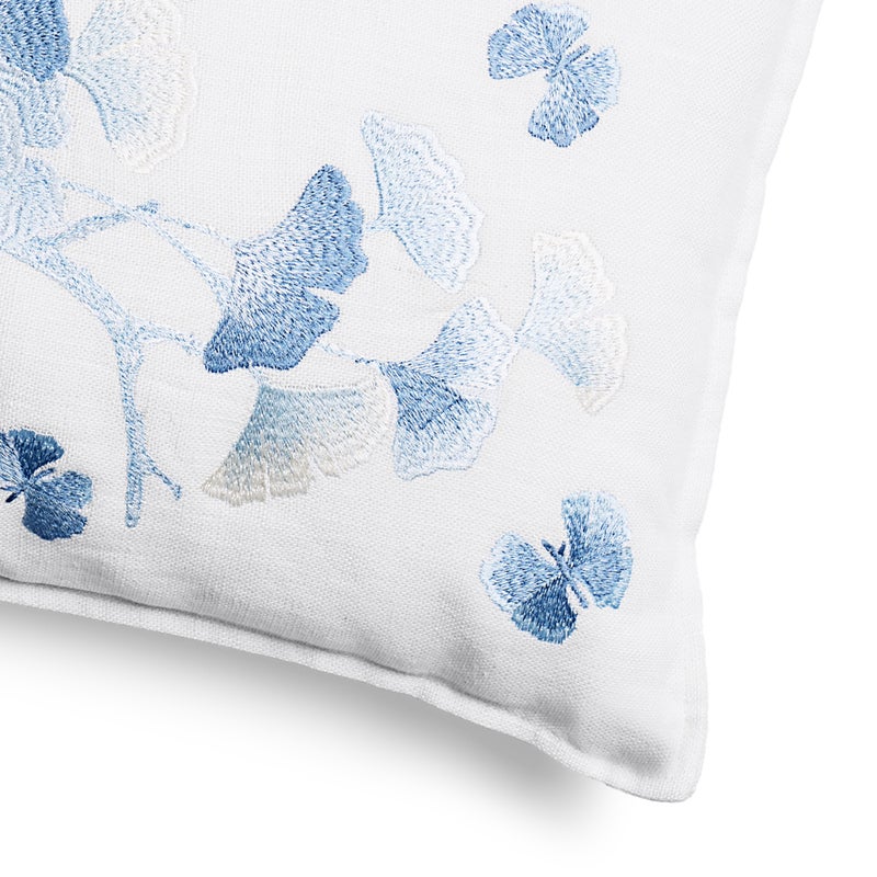 Michael Aram Butterfly Ginkgo Ombre Embroidered Dec Pillow Sky and Crème