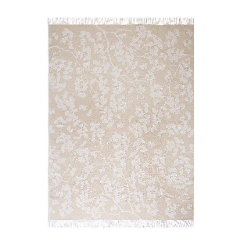 Michael Aram Butterfly Ginkgo Throw Stone and White