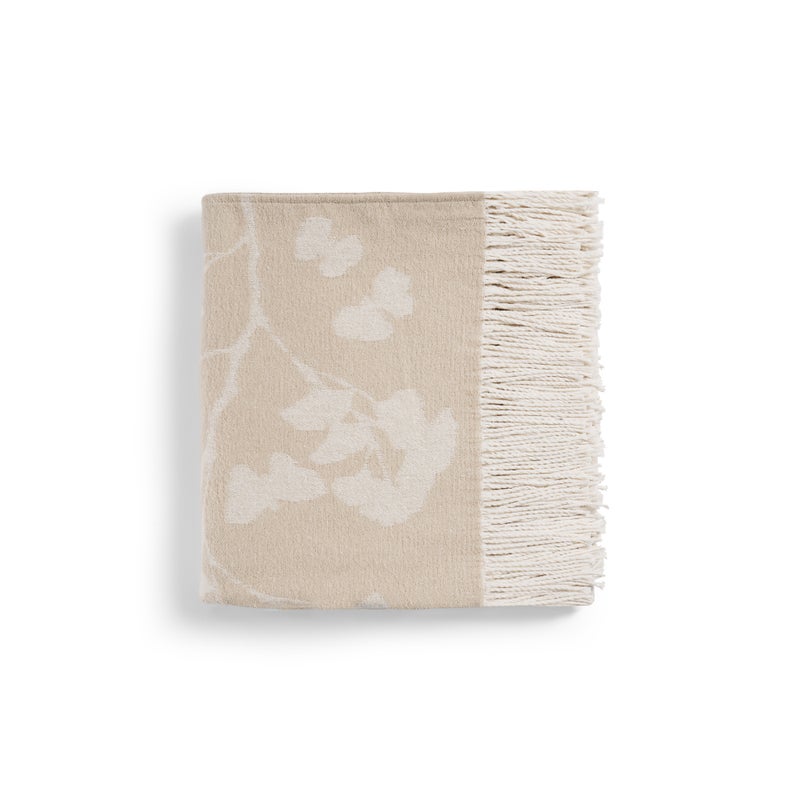 Michael Aram Butterfly Ginkgo Throw Stone and White