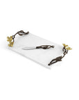 Michael Aram Dogwood Small Cheeseboard and knife