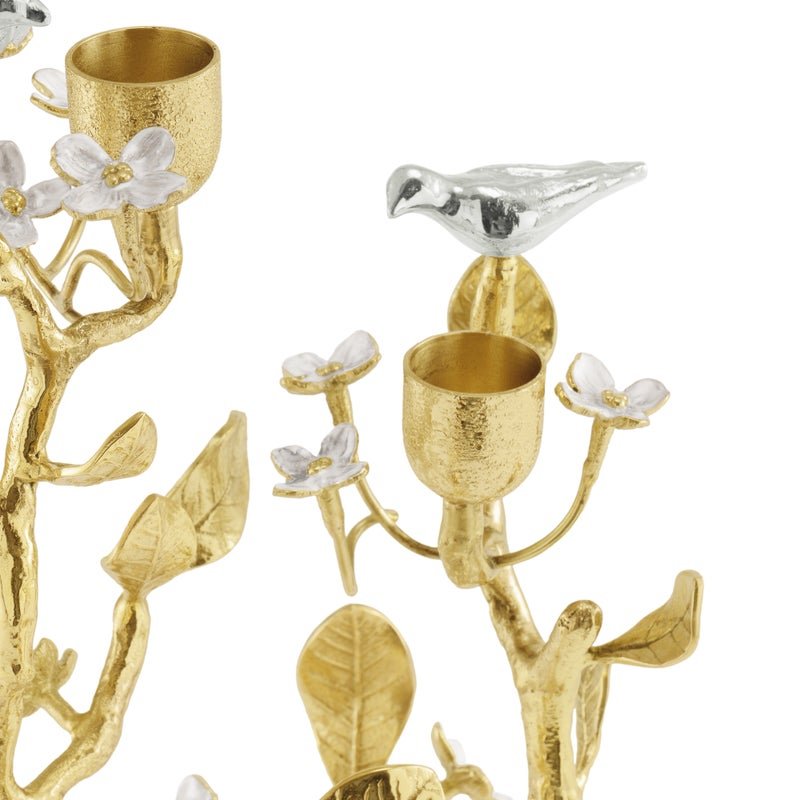 Michael Aram Lovebirds Silver & Gold Candelabra
