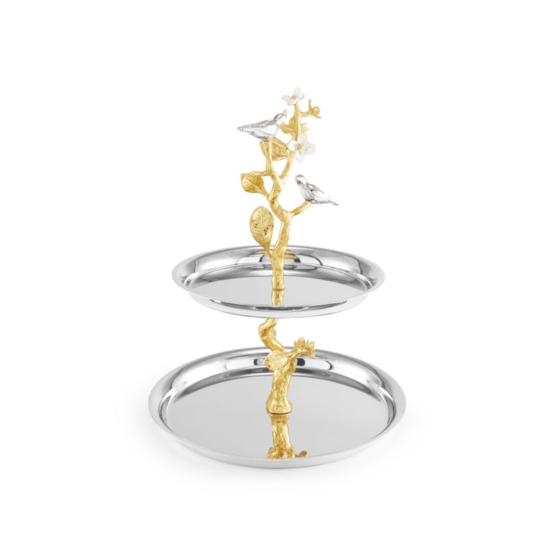 Michael Aram Lovebirds Silver & Gold Etagere