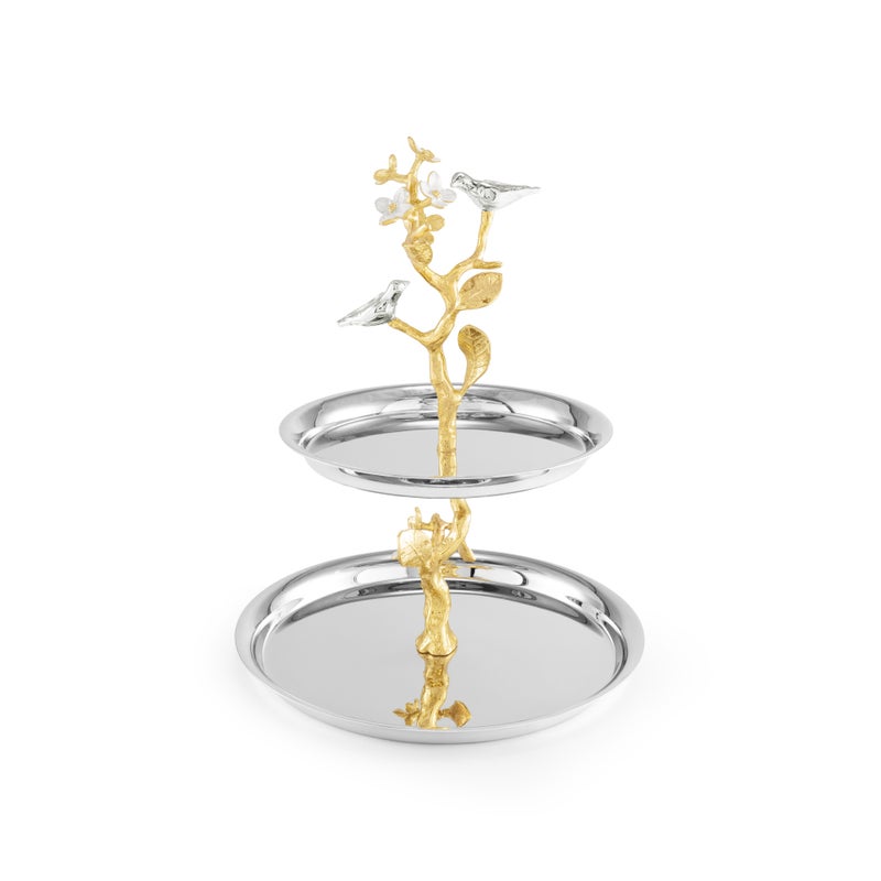 Michael Aram Lovebirds Silver & Gold Etagere