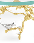 Michael Aram Lovebirds Silver & Gold Glass Cakestand