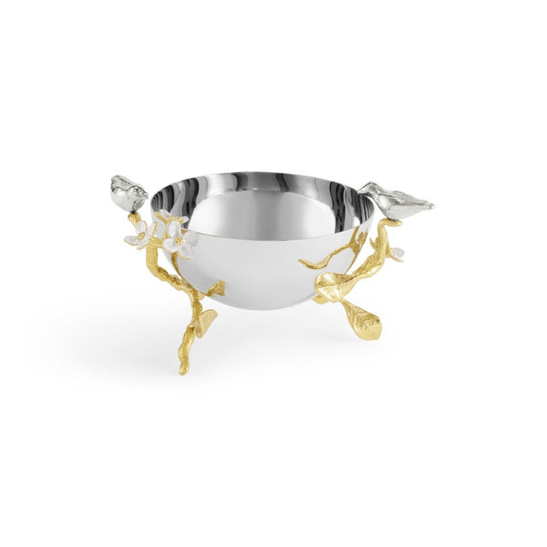 Michael Aram Lovebirds Silver & Gold Nut Bowl