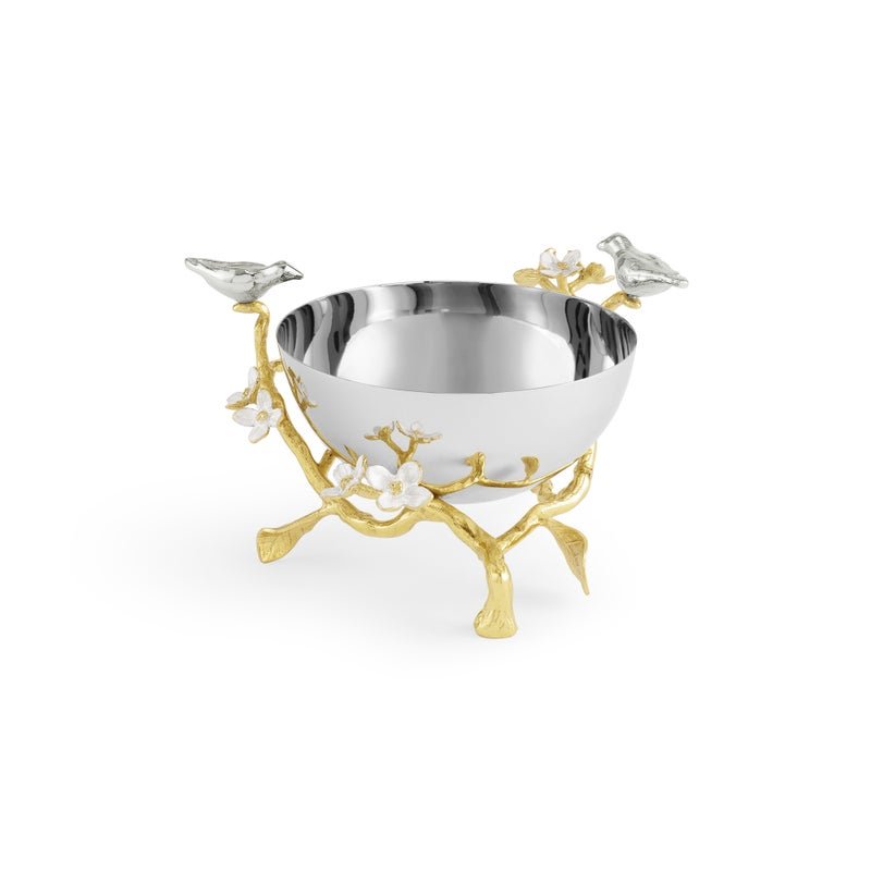 Michael Aram Lovebirds Silver & Gold Nut Bowl