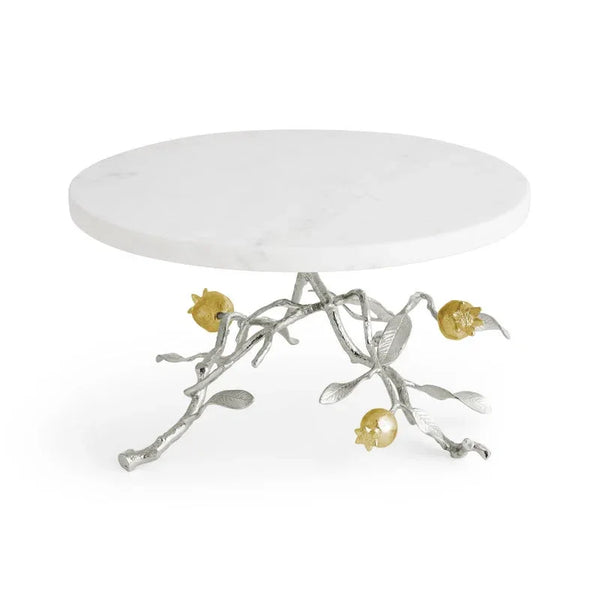Michael Aram Pomegranate Silver & Gold Cake Stand