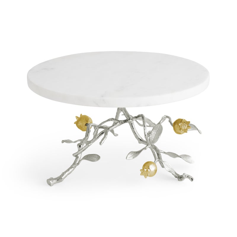 Michael Aram Pomegranate Silver & Gold Cake Stand