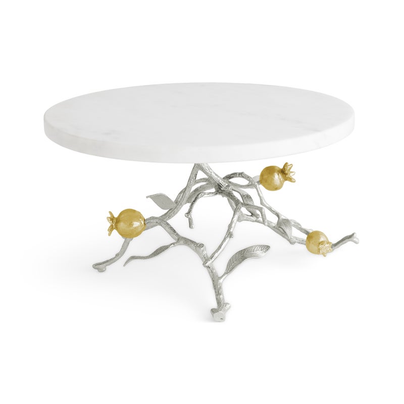 Michael Aram Pomegranate Silver &amp; Gold Cake Stand