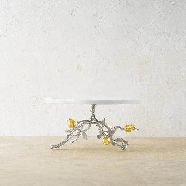 Michael Aram Pomegranate Silver & Gold Cake Stand