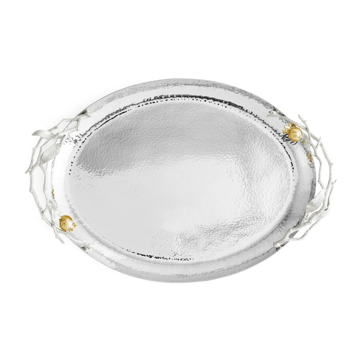 Michael Aram Pomegranate Silver &amp; Gold Oval Tray