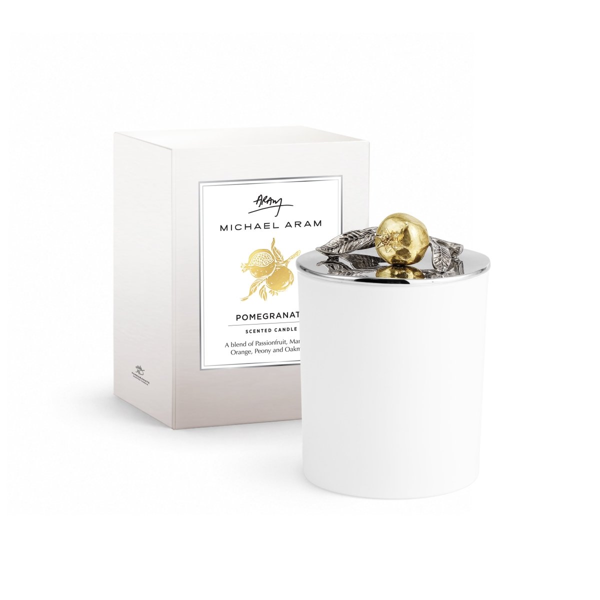 Michael Aram Pomegranate Silver & Gold Single Wick Scented Candle