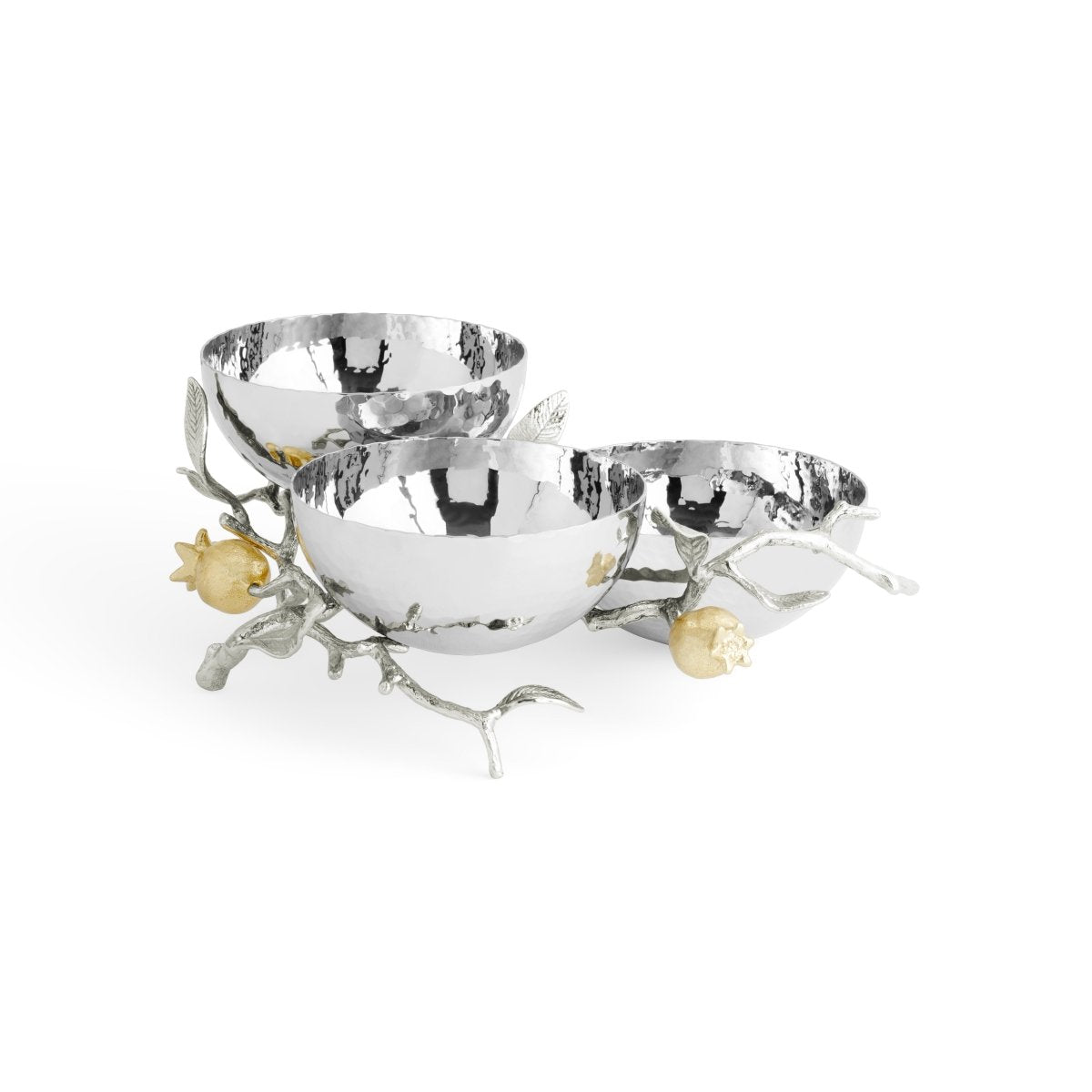 Michael Aram Pomegranate Silver & Gold Triple Bowl