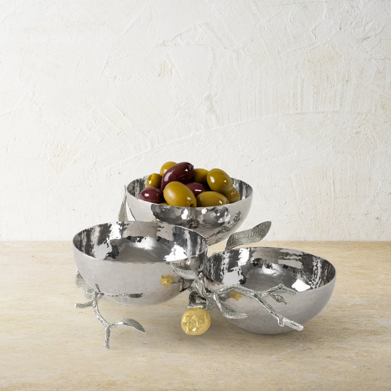 Michael Aram Pomegranate Silver & Gold Triple Bowl