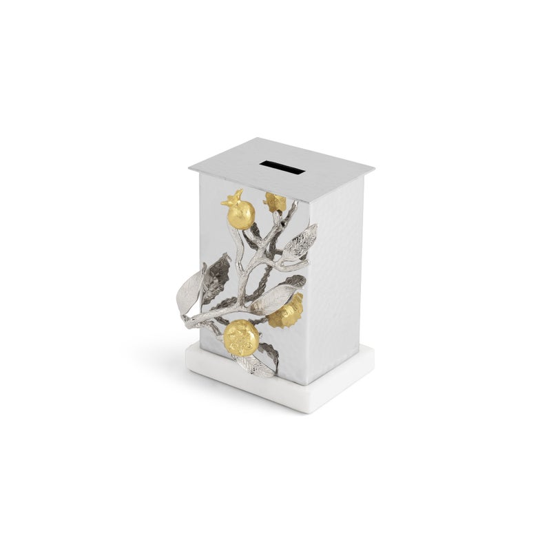 Michael Aram Pomegranate Silver & Gold Tzedakah Box