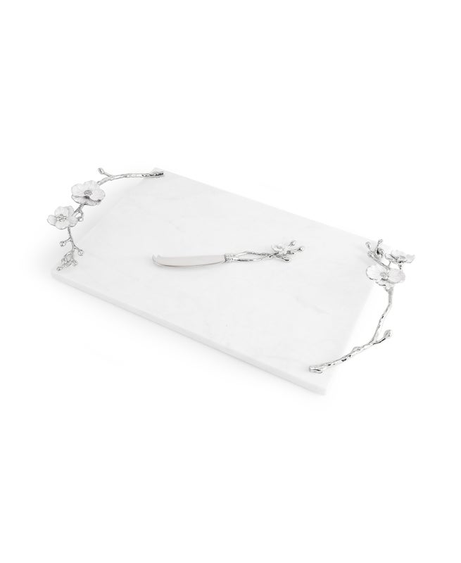 Michael Aram Silver Orchid Cheeseboard with Knife