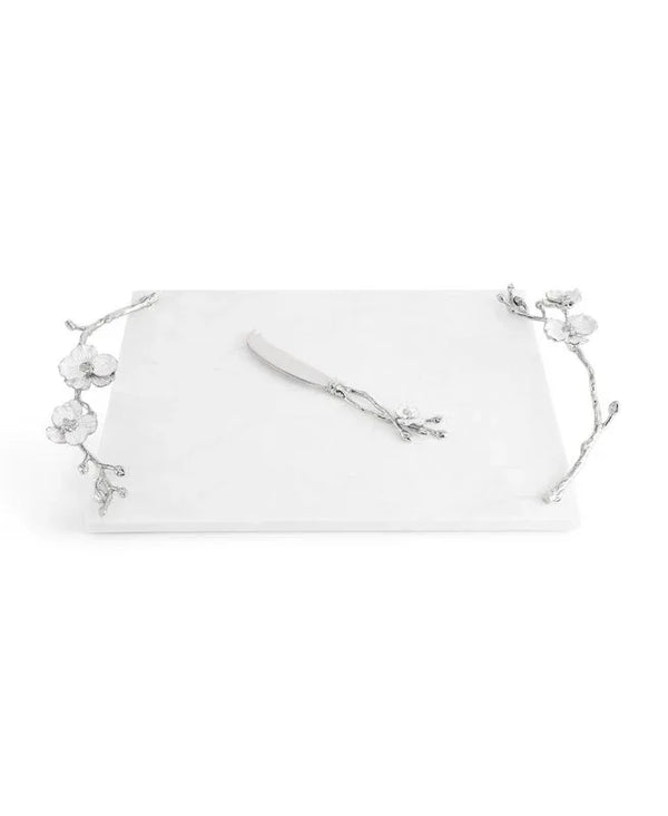 Michael Aram Silver Orchid Cheeseboard with Knife
