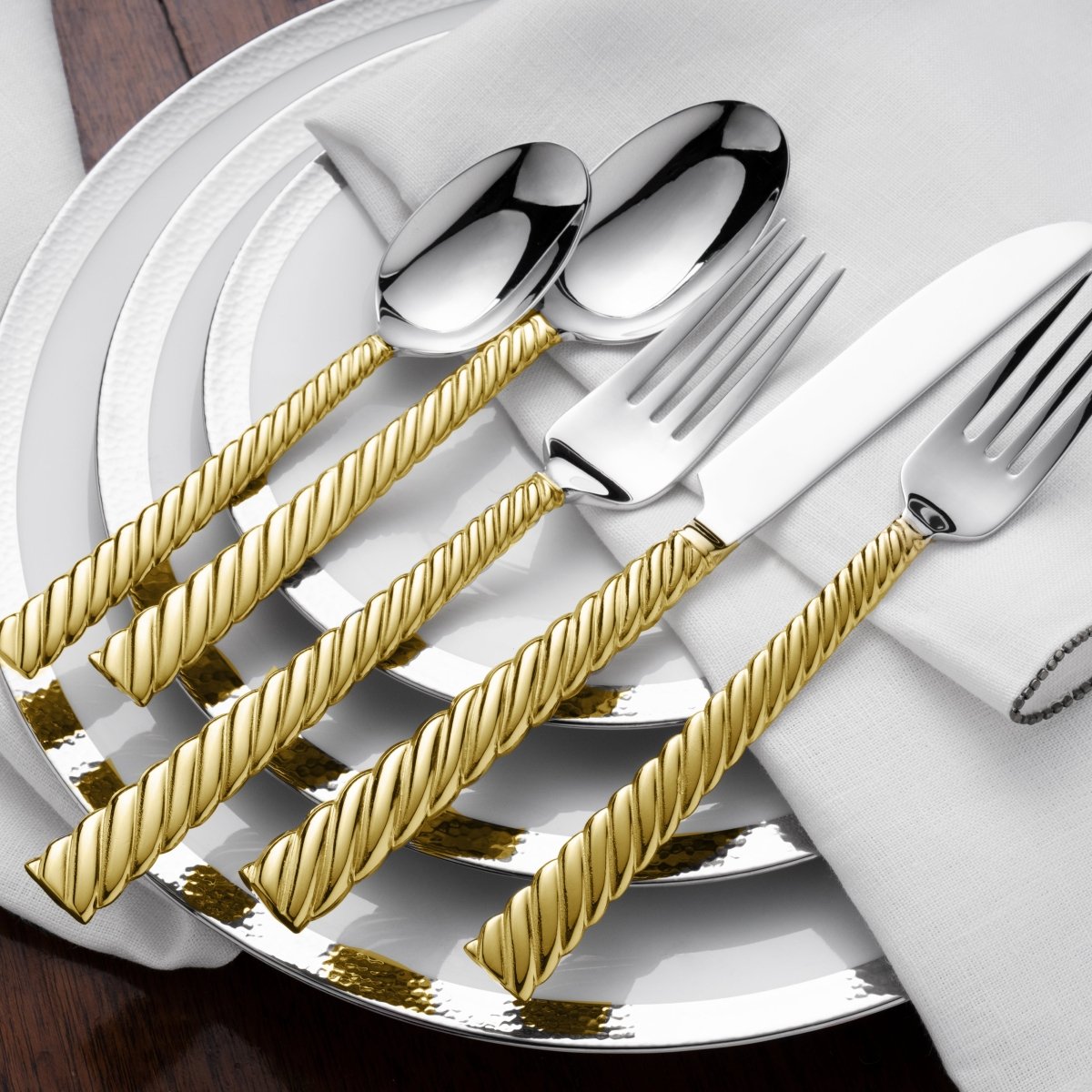 Michael Aram Twist 5-Piece Flatware Set Gold - Discon