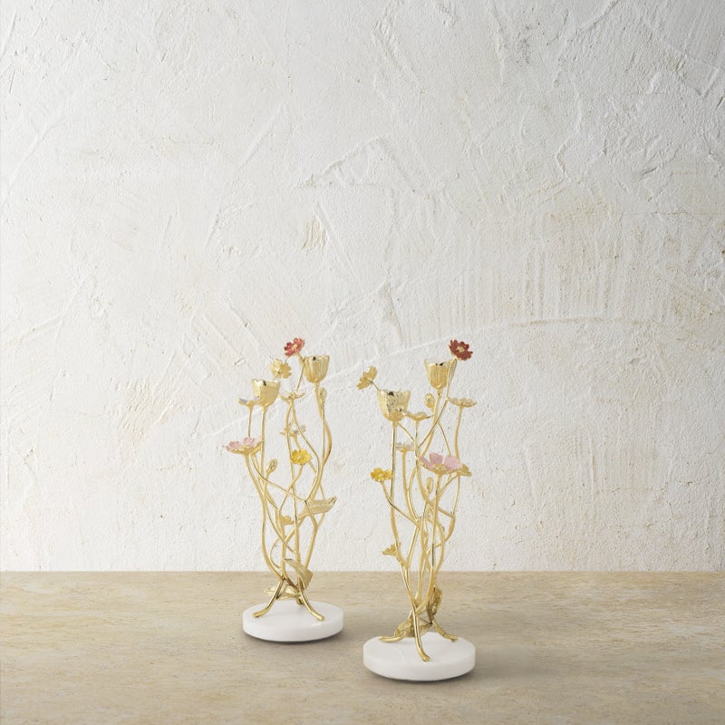 Michael Aram Wildflowers Candleholders S/2