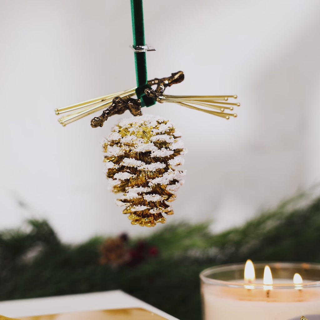 Michael Aram Pine Cone Snowy Ornament