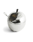 Michael Aram Apple Honey Pot w/ Spoon Nickelplate