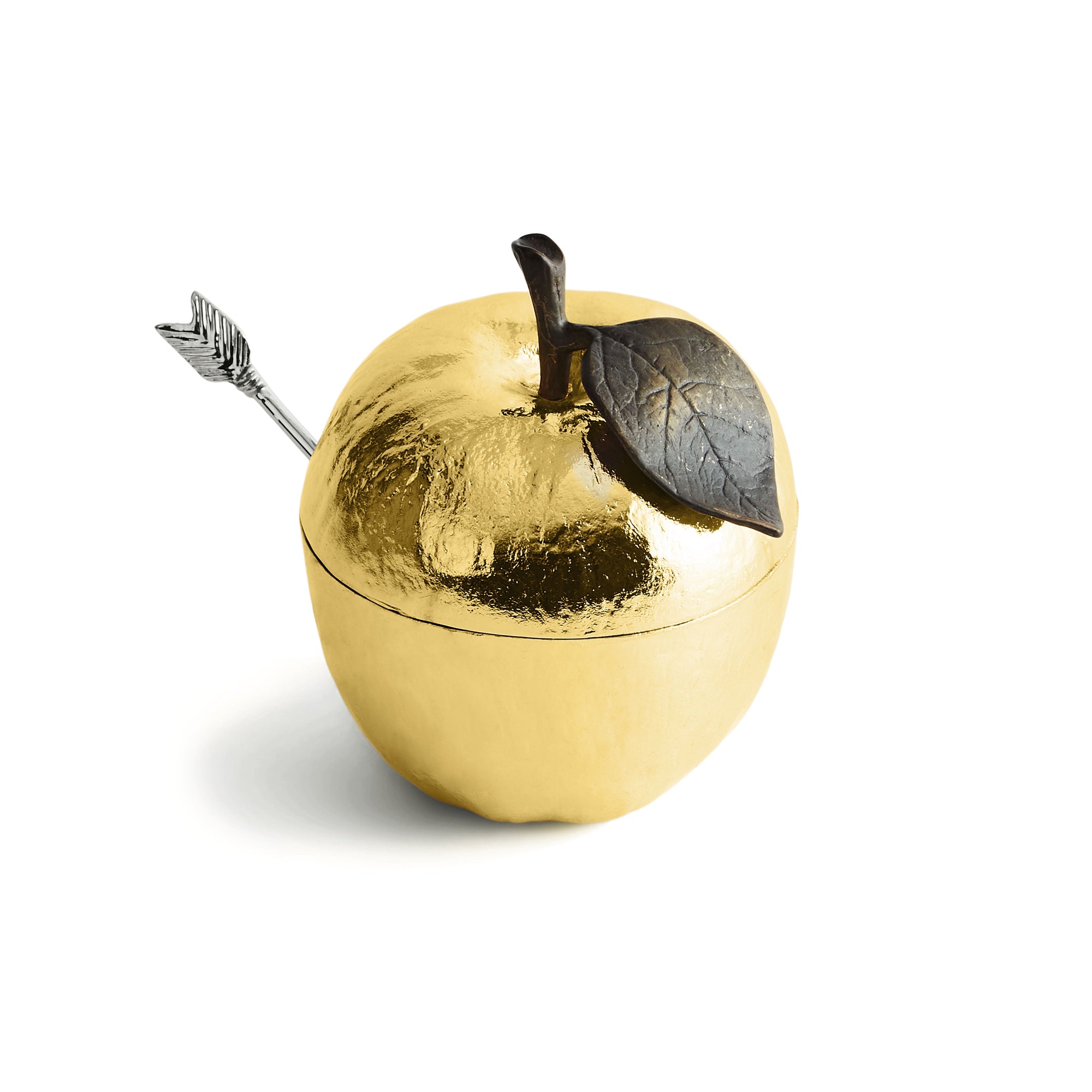 Michael Aram Apple Honey Pot w/ Spoon Nickelplate