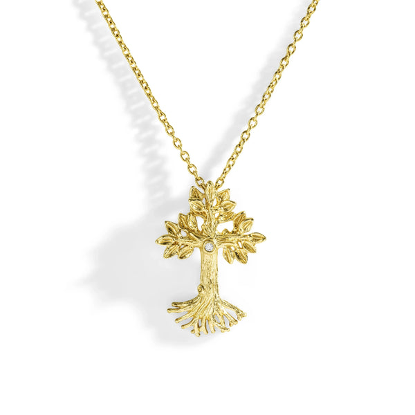 Michael Aram Armenian Tree of Life 25mm Cross Pendant Necklace with Diamonds