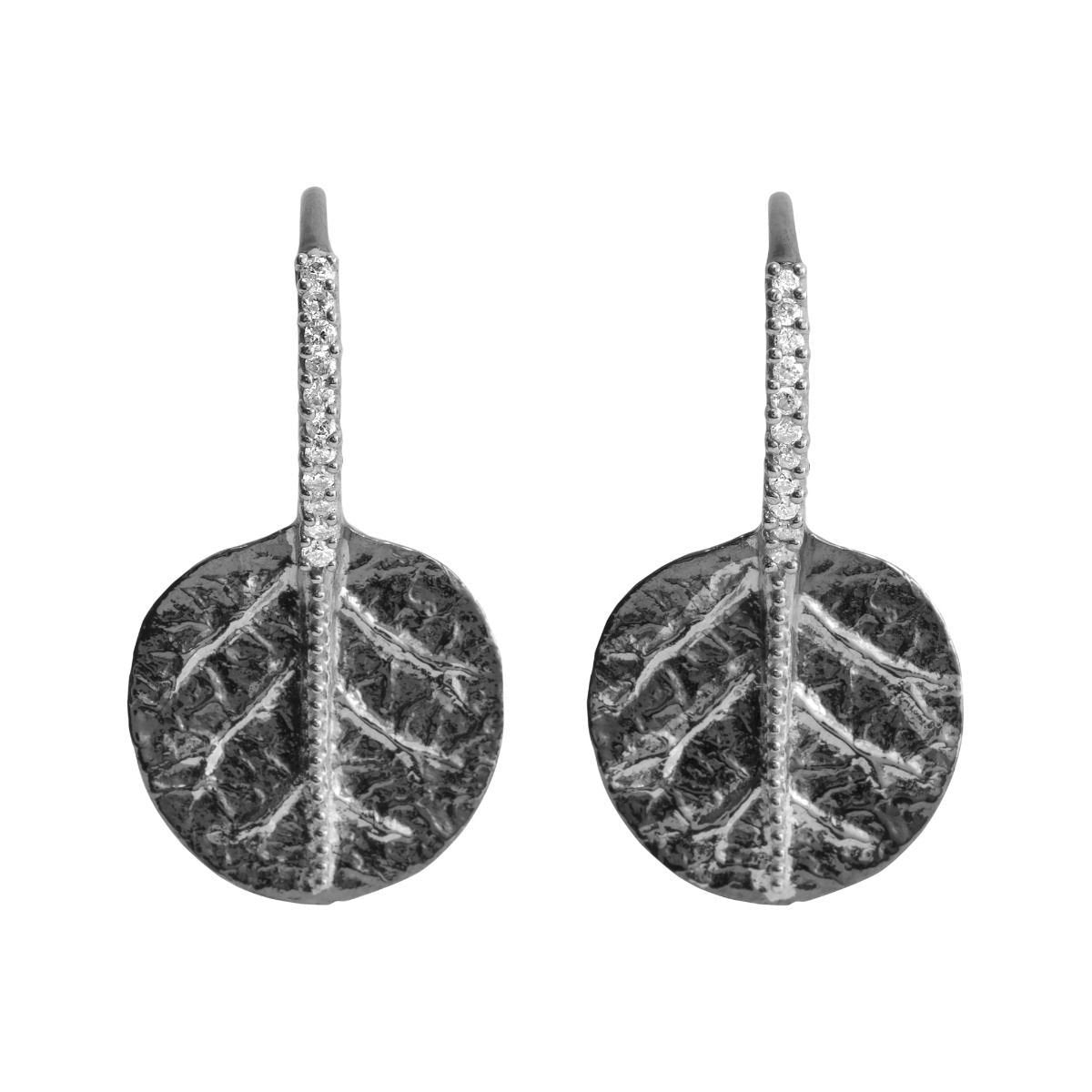 Michael Aram Botanical Leaf Earrings with Diamonds