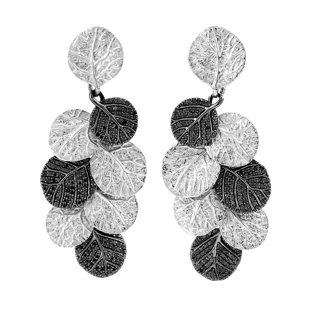 Michael Aram Botanical Leaf Earrings with Diamonds