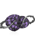 Michael Aram Botanical Leaf Gemstone Bracelet w/ Amethyst & Diamonds in Black Rhodium & Sterling Silver