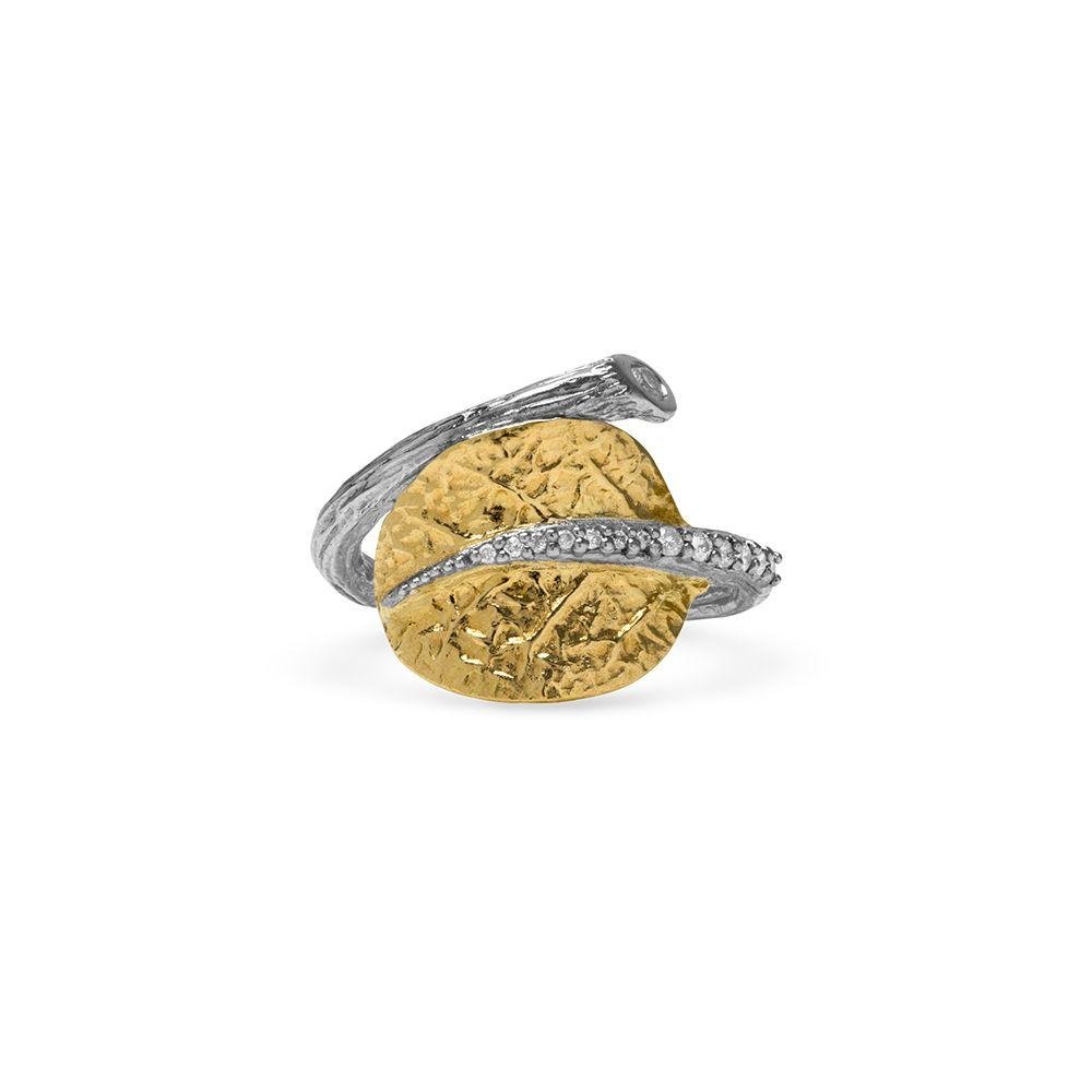 Michael Aram Botanical Leaf Ring with Diamonds