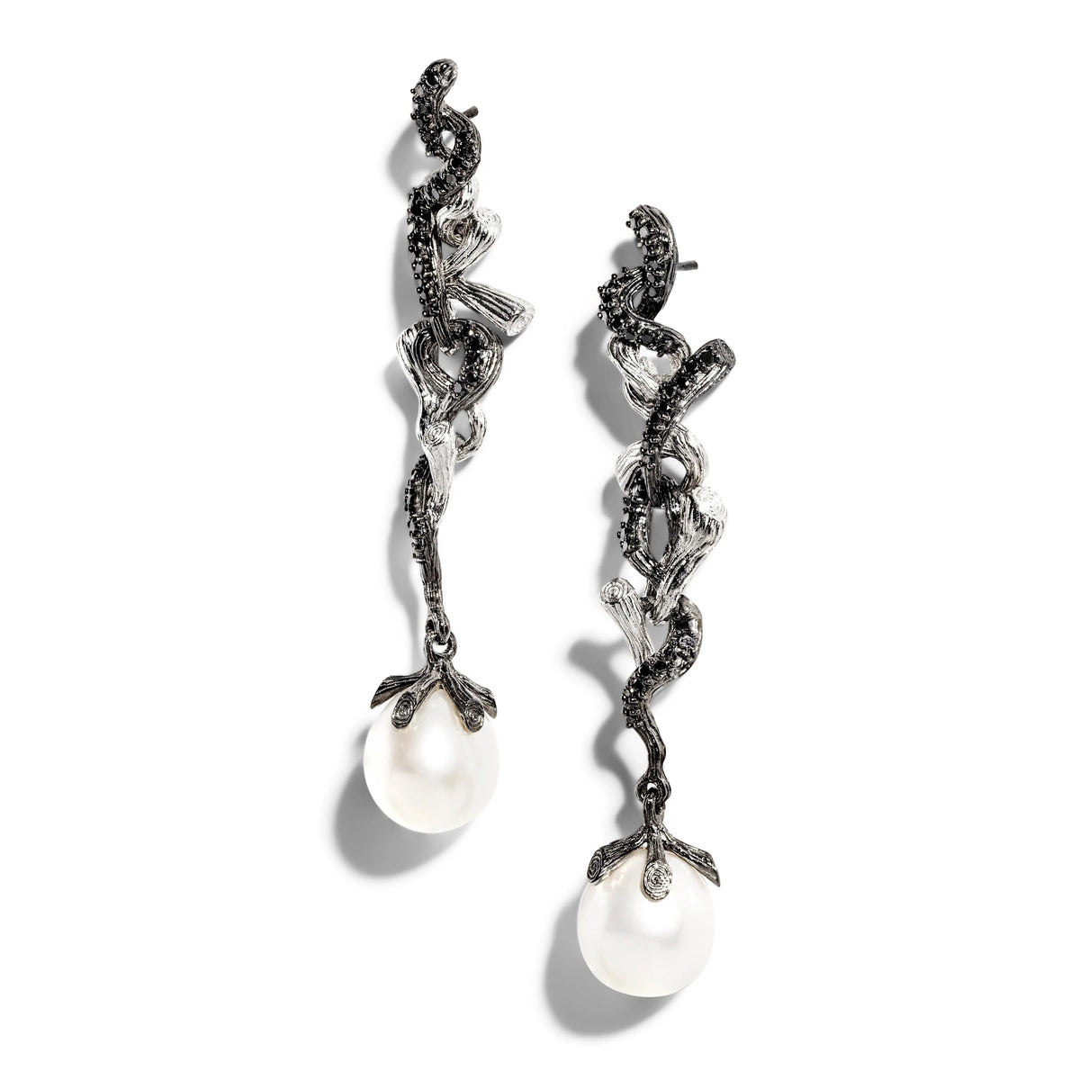 Michael Aram Branch Coral Earrings with Pearls and Diamonds