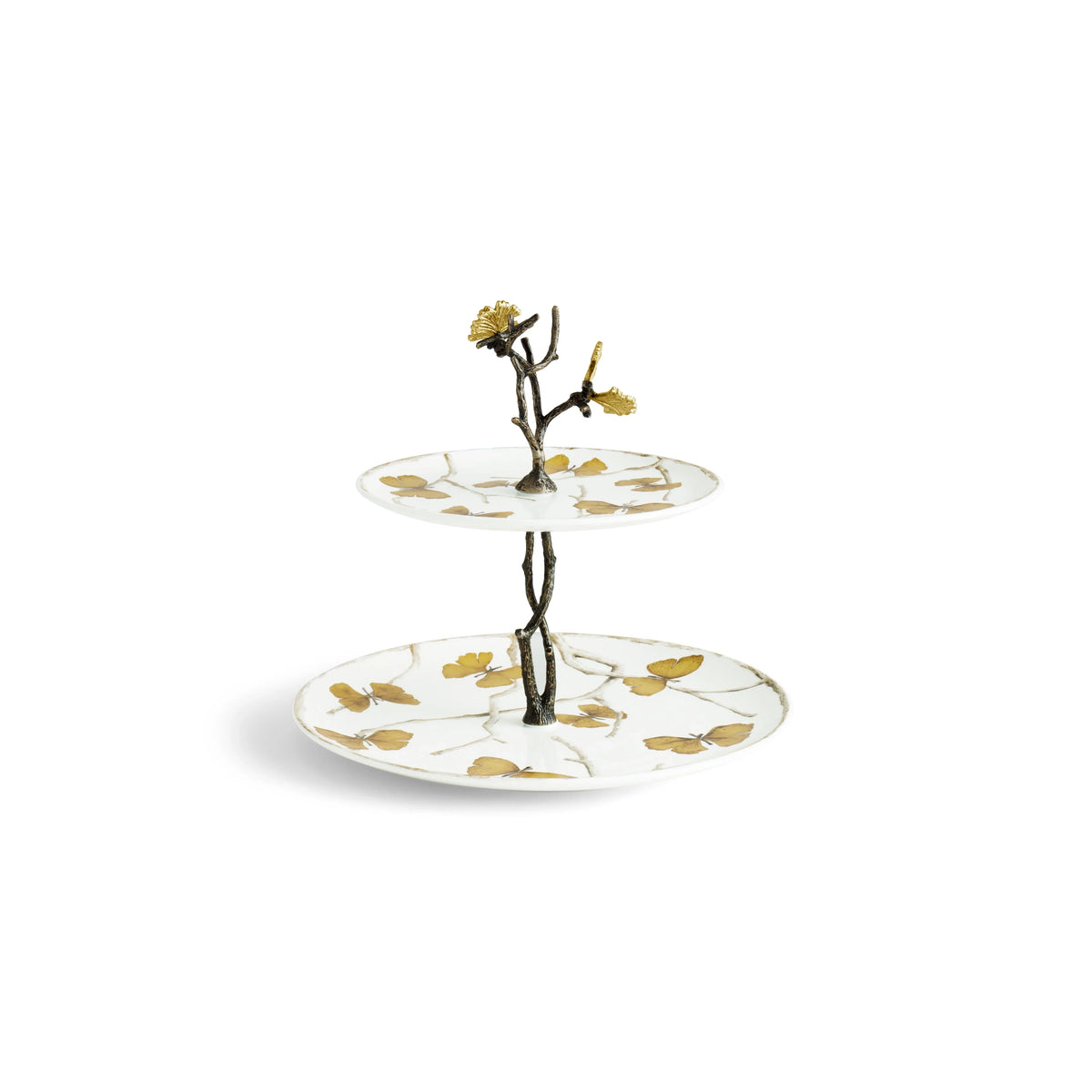 Michael Aram Butterfly Ginkgo 2-Tier Porcelain Etagere