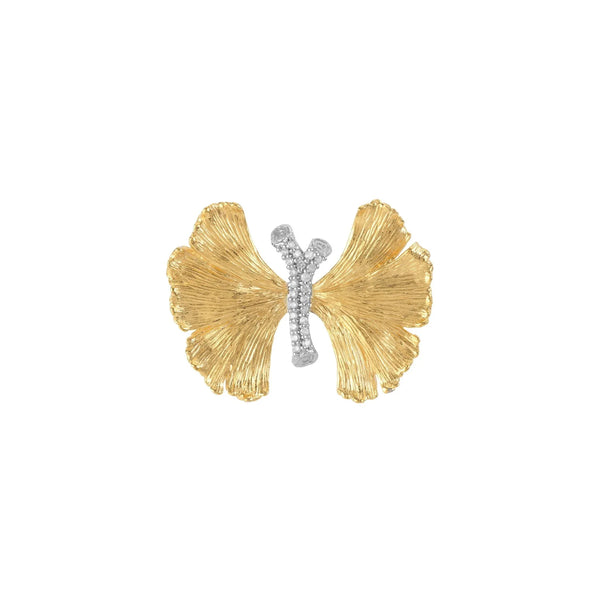 Michael Aram Butterfly Ginkgo Brooch with Diamonds