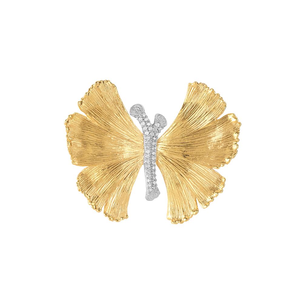 Michael Aram Butterfly Ginkgo Brooch with Diamonds