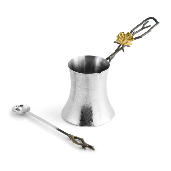 Michael Aram Butterfly Ginkgo Coffee Pot w/ Spoon