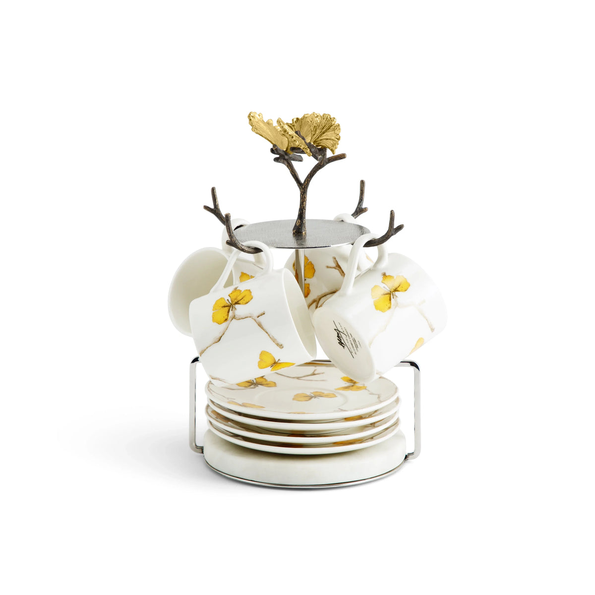 Michael Aram Butterfly Ginkgo Gold Demitasse Set