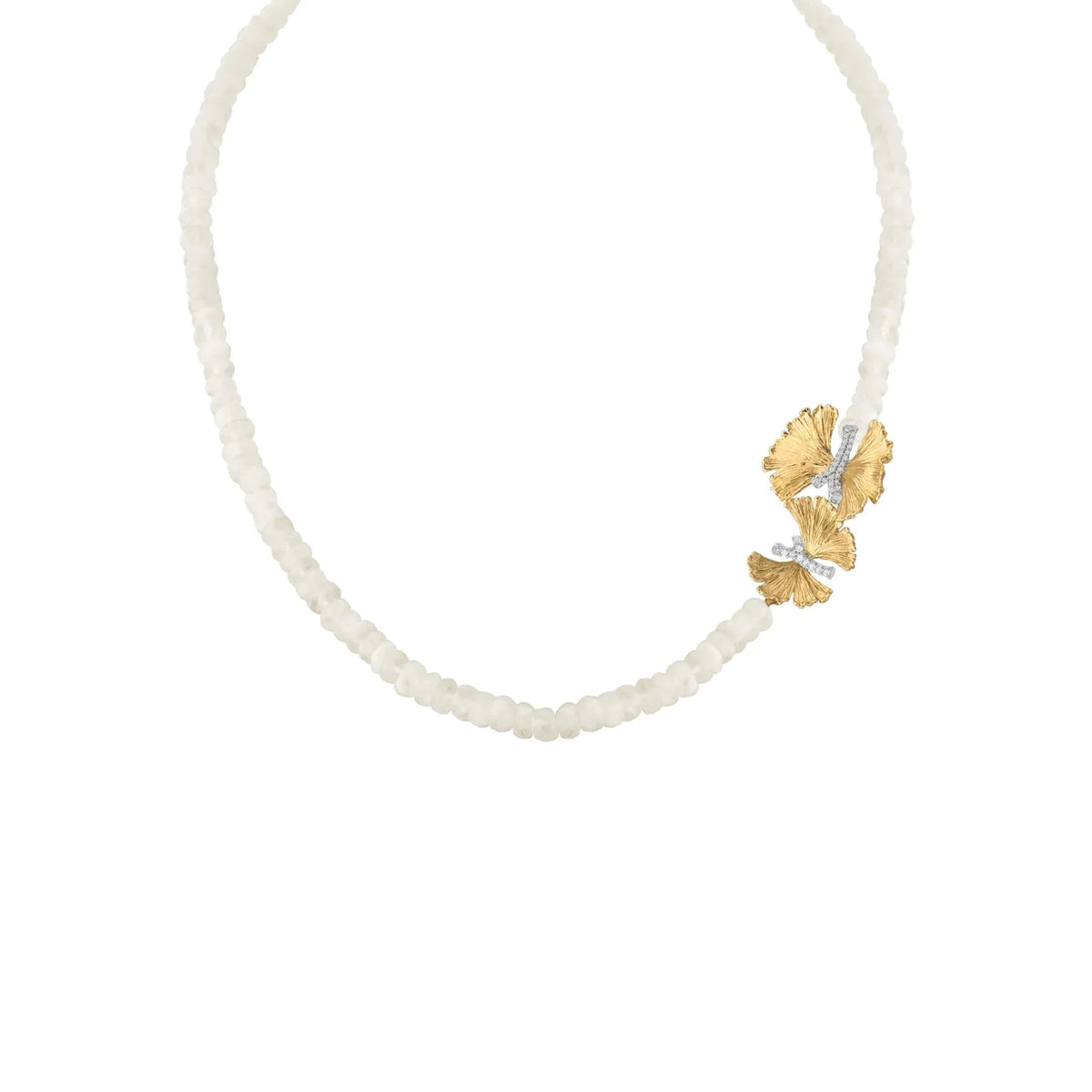 Michael Aram Butterfly Ginkgo Necklace with Moonstone and Diamonds