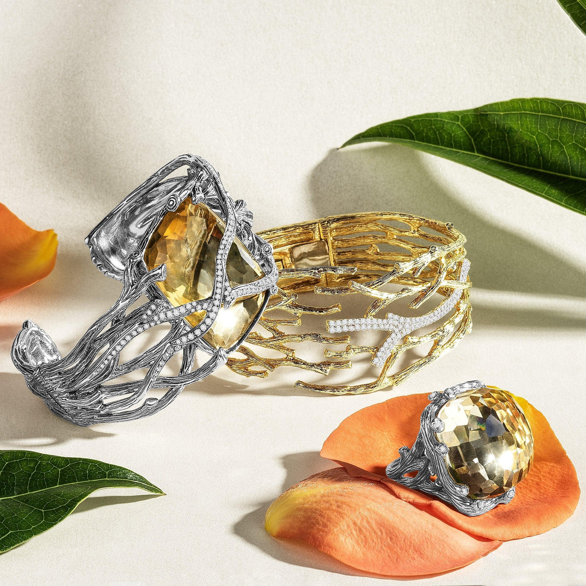 Michael Aram Enchanted Forest Cuff Bracelet with Diamonds