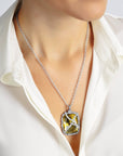 Michael Aram Enchanted Forest Pendant Necklace with Gold Doublet and Diamonds