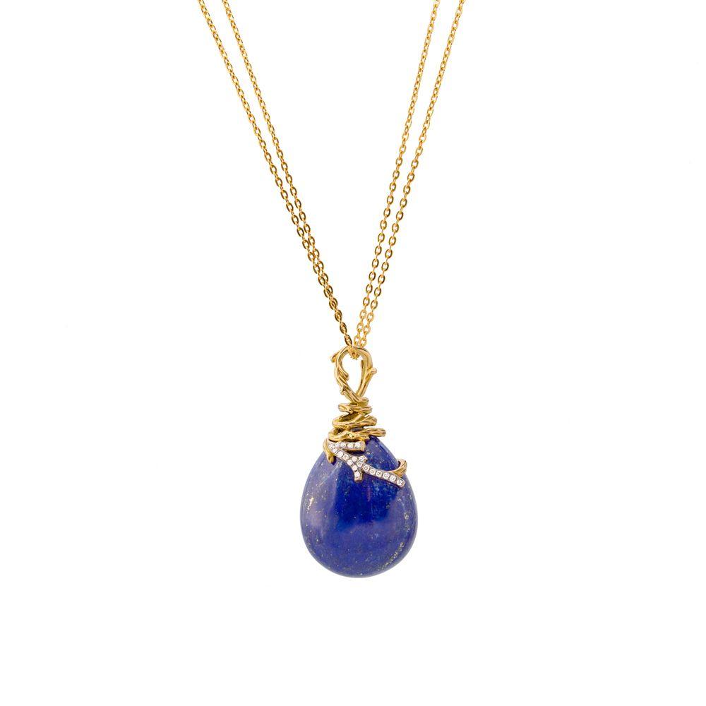 Michael Aram Enchanted Forest Pendant Necklace with Lapis and Diamonds