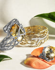 Michael Aram Enchanted Forest Ring with Gold Doublet and Diamonds