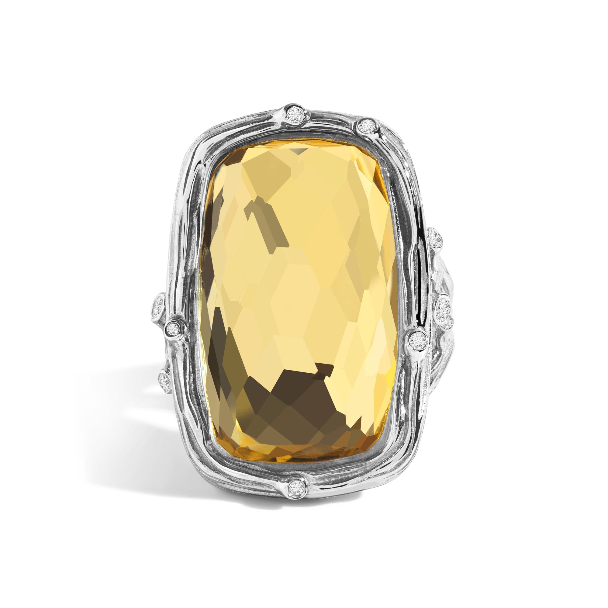 Michael Aram Enchanted Forest Ring with Gold Doublet and Diamonds